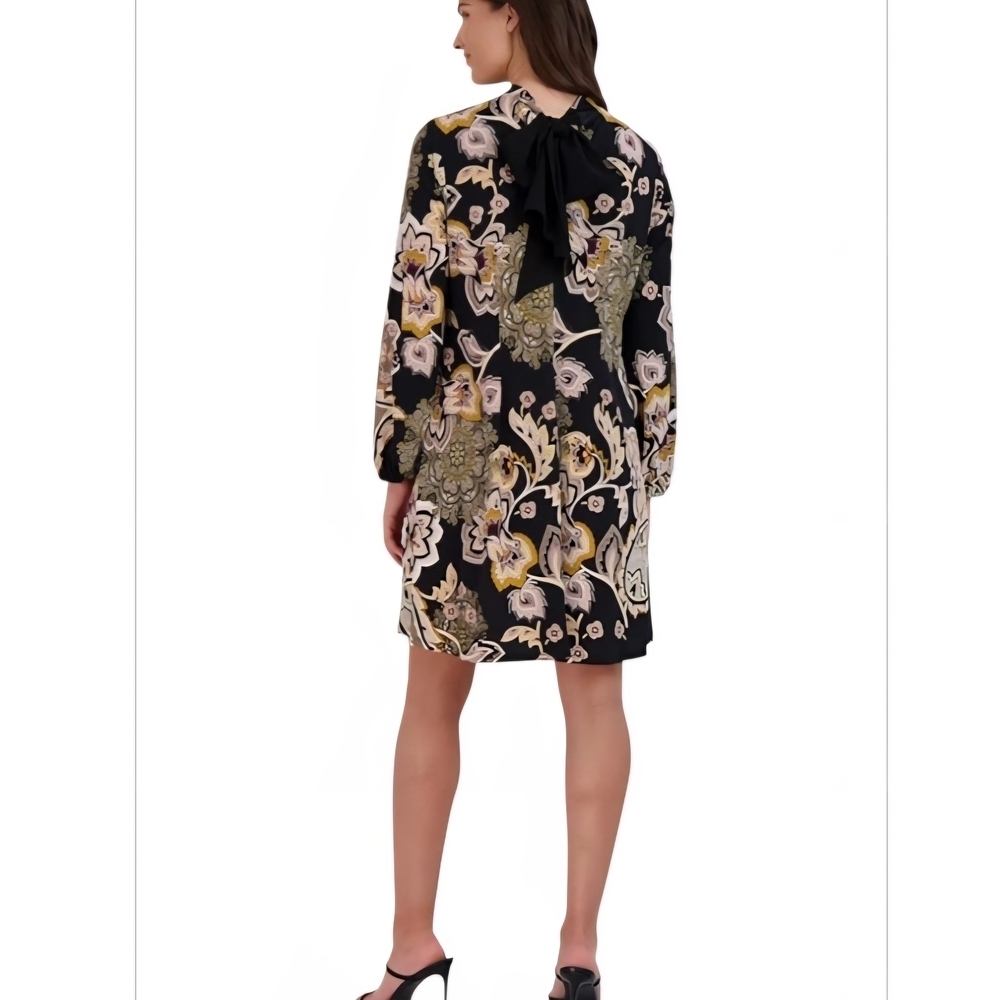 Signature by Robbie Bee Black and Olive Floral Dress - Picture 2 of 9